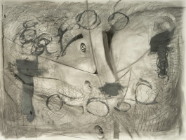 2025, philipp reuver, untitled, charcoal, graphite, pencil and gouache on paper, 2000x1450 mm 