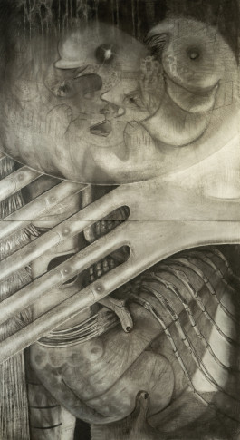 2025, untitled, charcoal on paper, 1450x2500 mm 